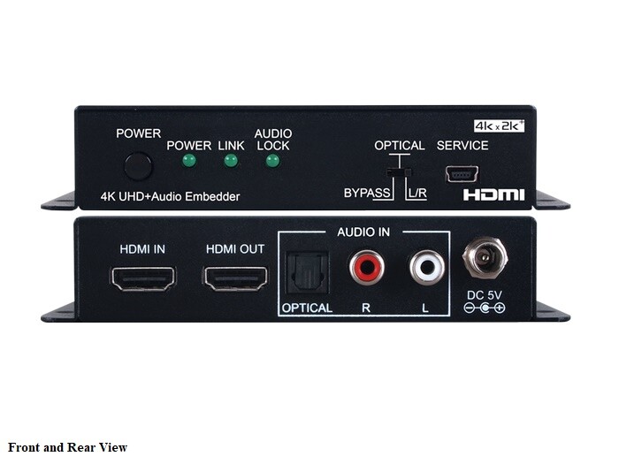 A-NeuVideo ANI-HDAINSERT4k6 4K60 UHD HDMI Audio Inserter with EDID/RS-232