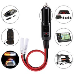 2PCS 12-24V Fused Male Car Cigarette Lighter Adapter Socket Plug Connector Cable