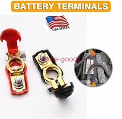 2 Car Battery Terminal Connector Post Positive Negative Heavy Duty Universal