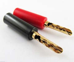 10pcs 4mm 24K Gold Plated BFA-Z Banana Plug Dual Screws Speaker Cable Connectors