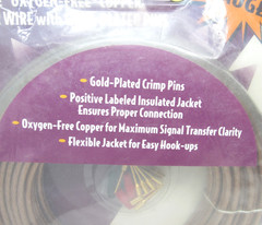 NEW Recoton 12 Gauge 40ft Oxygen Free Copper Speaker Wire w Gold Plated Pins NOS