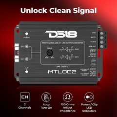 DS18 2-Channel High-to-Low Level Line Output Converter with Remote Turn-On