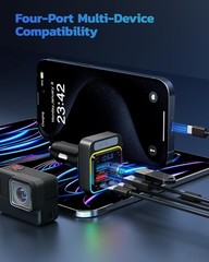 Nulaxy 54W Bluetooth 5.3 Car Adapter Charger 4-Port Fast Small, A-Black