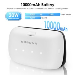 BOBOVR B100U Upgrade Kit for M1/M2/M3 Strap for Quest3 10000mAh Hot-Swap Battery