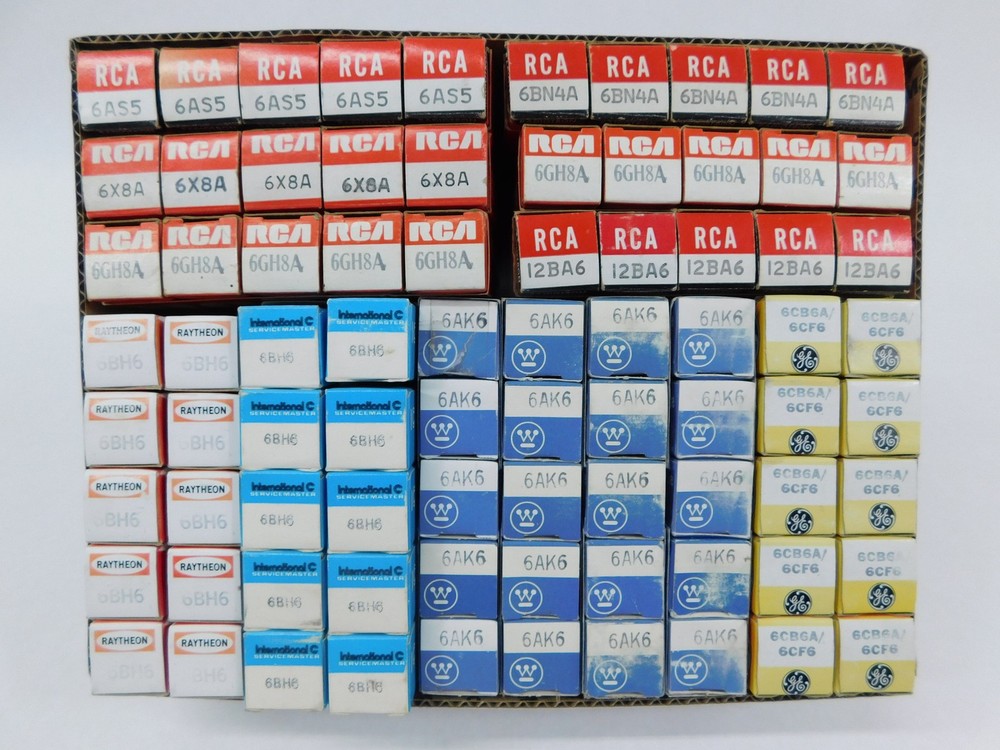 6AK6 6BH6 6X8A 6AS5 6BN4A 6GH8A 12BA6 6CB6A 6CF6 Vintage NOS Tubes (lot of 80)