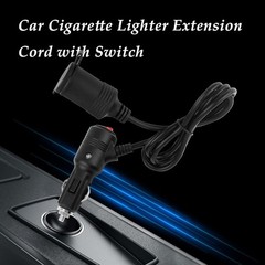 3Ft Car Cigarette Lighter Extension Cord with On Off Switch & Dust 1 Tuo 1 or 2