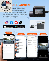 70Mai Dash Cam Front and Rear 2.5K+1080P HDR 64GB Card Included (A410)