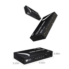 MT-VIKI 5 Port HDMI Switch 4K 30HZ 5×1 Switcher with Wireless IR Remote for 3D