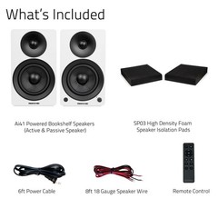 Fluance Powered 5″ Stereo Bookshelf Speakers w/ High Density Foam Isolation Pads