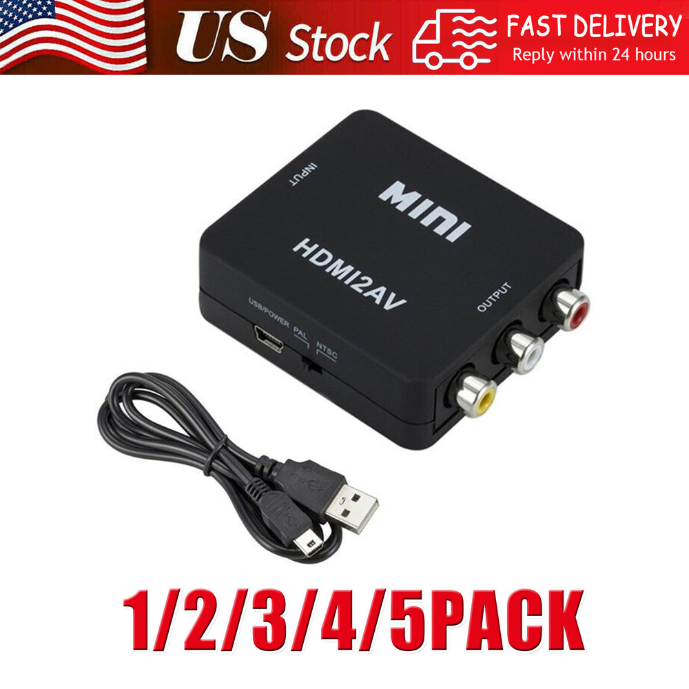 HDMI To RCA Converter Cable HDMI2AV Adapter 3RCA 1080P Composite HD Video Audio