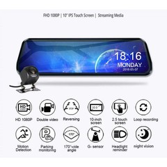 10” 1080P Mirror Dash-cam dual lens night vision G-Sensor front & rear-view