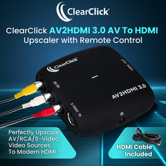 AV RCA S-Video To HDMI Converter 3.0 – AV2HDMI Adapter Cable with Remote Control
