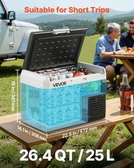 VEVOR 12V Car Refrigerator Portable Freezer 26.4QT Electric Cooler for Camping
