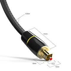 Toslink Optical Cable Digital Audio Sound Fiber Optic SPDIF Cord Wire Dolby DTS