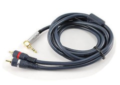 CablesOnline 4ft Right Angle 3.5mm Stereo Plug to L/R 2-RCA Male Audio Cable