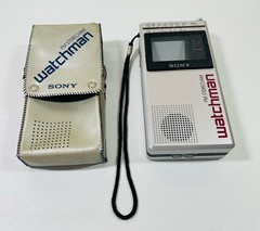 Vintage 1983 Sony Watchman FD-30A, Mini Portable TV, FM Stereo, AM, Works, Japan