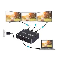 1X3 HDMI Splitter 1 in 3 out HD 2160P 4K 2K@30Hz 4 Port Box Hub Adapater DC 5V