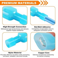 112PCS Nylon Spade Connector Kit 22-10AWG Quick Disconnect Wire Spade Connectors