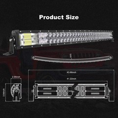 42 Inch Curved 5D LED Light Bar 240W & 2X 4 Inch 60W LED Pods Off Road Light Kit