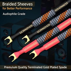 4 Pack 6 Inch HiFi OFC Speaker Jumper Cables, Speaker Cable Bridge Bi-Wire Sp…