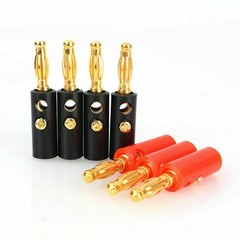 40PCS 4mm Gold Plated Banana Plugs Audio Jack Speaker Wire Cable Screw Connector