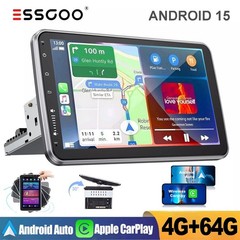 Rotatable 10.1” Android 15 Touch Screen Car Stereo Radio GPS Wifi Single 1 DIN