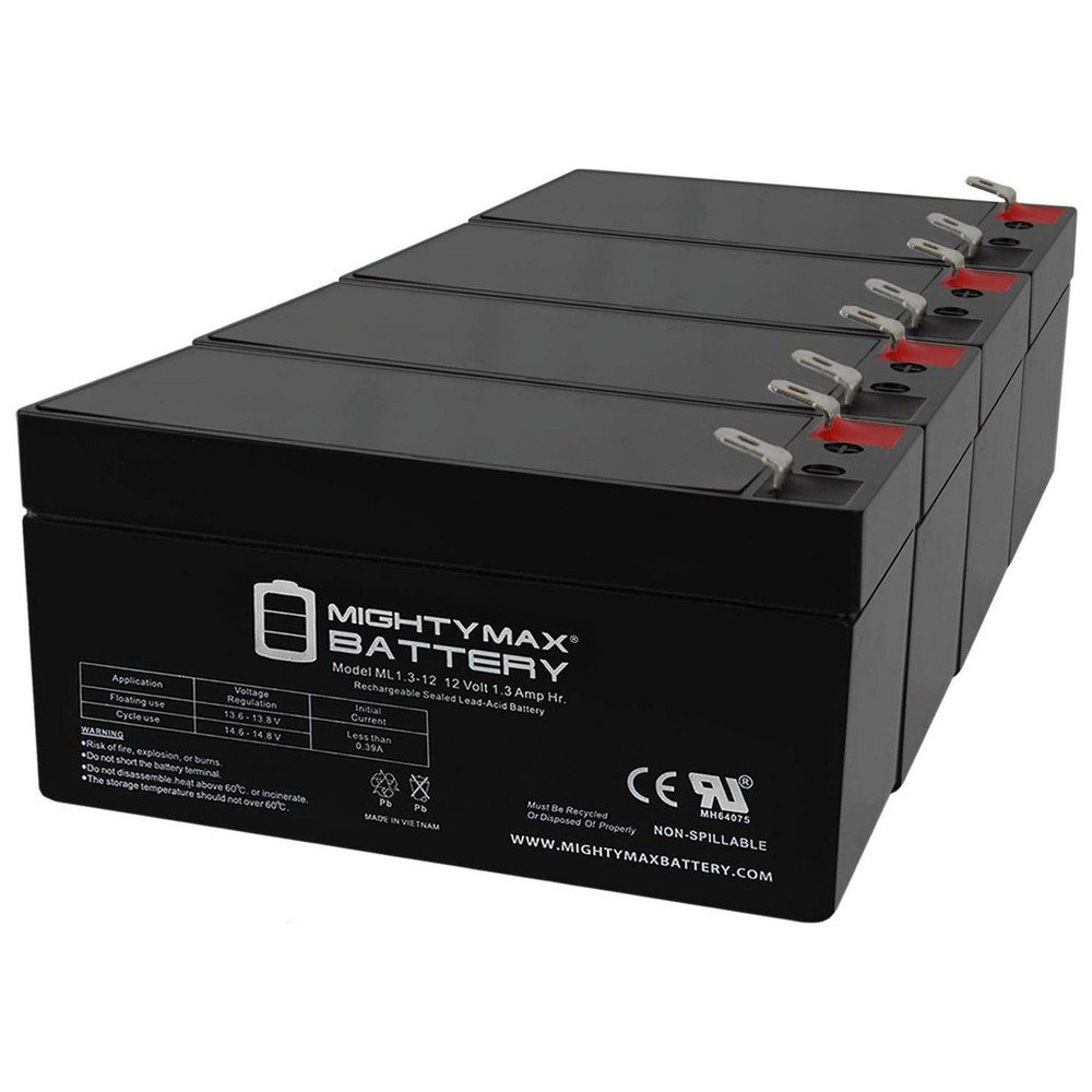 Mighty Max 12V 1.3Ah Replacement Battery for Mojo Flyway Feeder 12 – 4 Pack