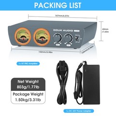 Douk Audio H7PRO HIFI 300W Digital Amplifier w/VU Meter TPA3255 Stereo Power Amp