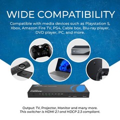 OREI 8K@60Hz 4-port HDMI™ Switch (eARC) (BK-4929)