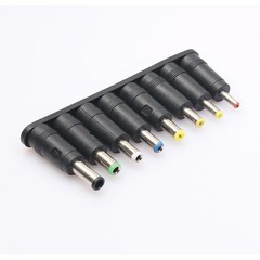 Kado DC Adapter 8 Connector Set for Monitor, Webcam, N/A with 8 Tips, Black