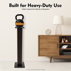 Rosewood Wood-Grain MDF Speaker Stands Pair 35.4″ (90cm) Sand-Fillable Anti-Slip