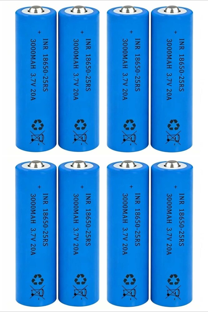 8 Pack 3.7V 3000mAh Pointed-Tip Rechargeable Batteries for Flashligh
