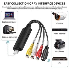 VHS to Digital Converter,USB 2.0 Video Converter Capture Card,RCA to USB Audi…
