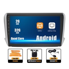 Carplay Android 12 car radio GPS 2+32GB Navi BT for Peugeot 208/2008 2015-2019
