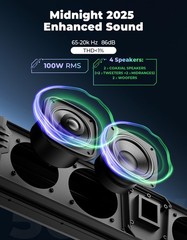 KEMIMOTO Midnight 60 26″RGB UTV Sound Bar 500W Peak Power IP66 for ATV Golf Cart