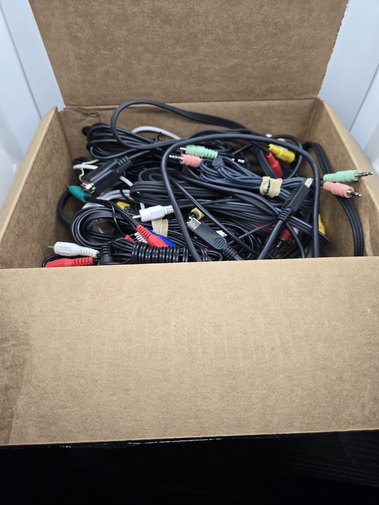 Box of Random Cords Cables