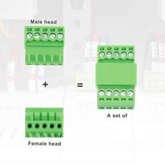 5 Set Green 5 Pin 3mm 0.1 Inch Pitch PCB Mount Screw Terminal Block Connector