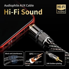 9.84ft Audiophile HiFi Audio RCA Cables-RCA to 3.5mm,15 AWG,4N OFC Core,Gold-…