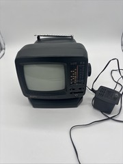 Mini TV GPX TVP7 AM/FM Portable Television Black & White . Used Tested Working.