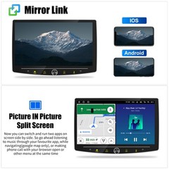 10.1” Single 1Din Android 15 Carplay Rotatable 4+64GB Car Stereo Radio GPS Navi