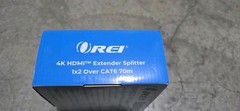 New- Orei 1×2 HDMI Extender Splitter 4K, Multiple Single Cable CAT6/7 4K@60Hz