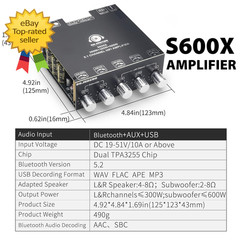 2.1 Channel Amplifier Board 300W 300W 600W Bluetooth 5.2 TPA3255 Audio Module X2