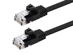 5ft Cat6 Ethernet Patch Cable – Black, Flat, Snagless RJ45, 30AWG – 2 PACK