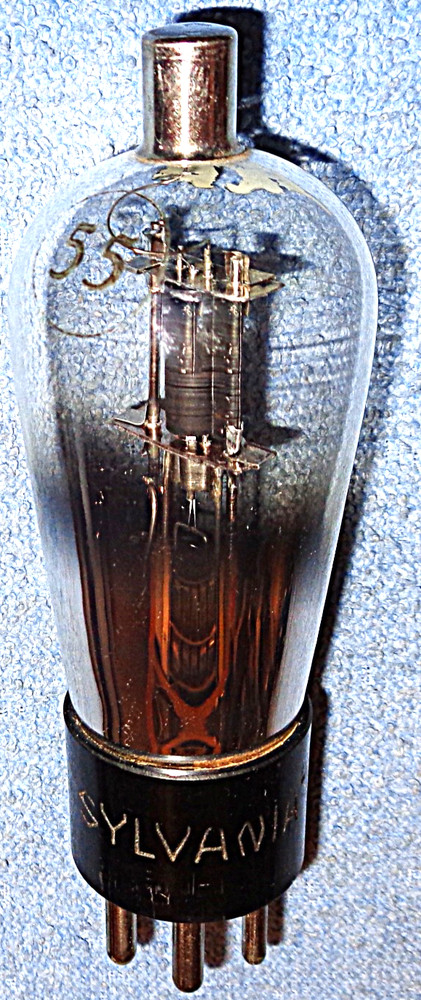 1 Sylvania 55 Vacuum Tube -RARE Globe Style 1930’s Triode-DuoDiode for AM Radios