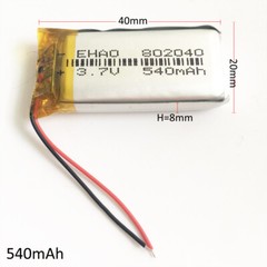2PCS 3.7V 540mAh Li-Po Rechargeable Battery 802040 For Bluetooth Speaker MP3 GPS