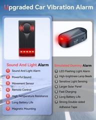 108dB Anti-Theft Car Vibration Alert with Remote and Durable Weatherproof Design