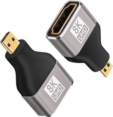 8K Micro HDMI to HDMI Adapter (2 Pack), HDMI Female to Micro HDMI Male HDMI 2.1