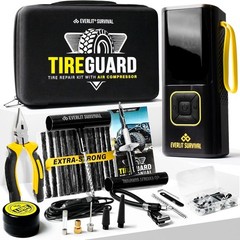 Tire Repair Kit with Air Compressor Universal Flat Tire Plugs Repair Punctures R
