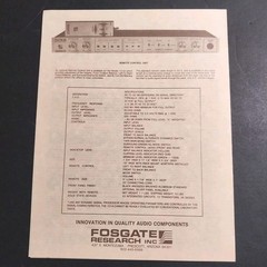 Vintage Fosgate Research 101A Tate II Gatefold Brochure Textured Parchment Rare