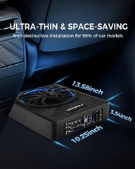 1200W 10″ Car Subwoofer, Slim Under Seat Powered Subwoofer and Amp Package,High/